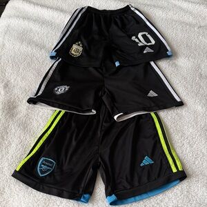 adidas Kids Black and Blue Shorts Set (soccer)